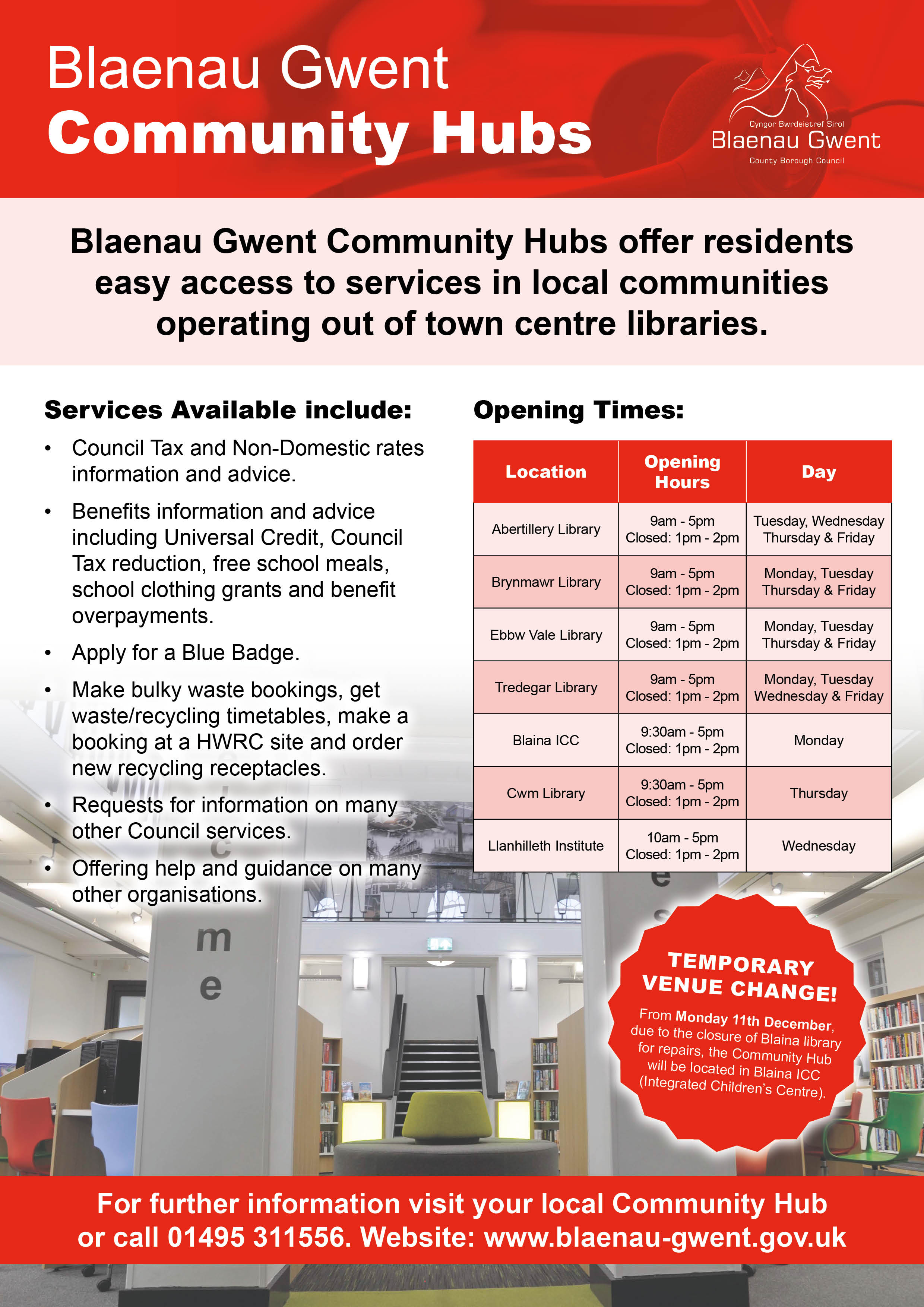 Blaenau Gwent Community Hubs Blaenau Gwent CBC